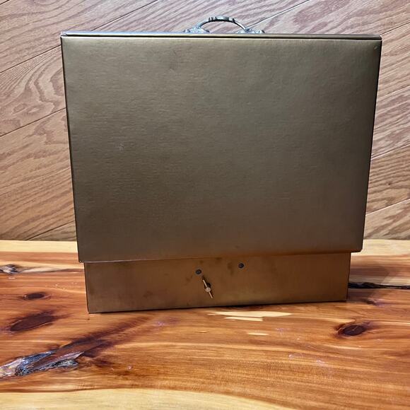 Vintage Gold Tone MCM MidCentury Musical Jewelry Box Lined Mirror Compartments - Picture 7 of 12